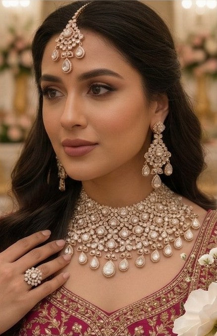 Rose Gold Polki Bridal Choker Set