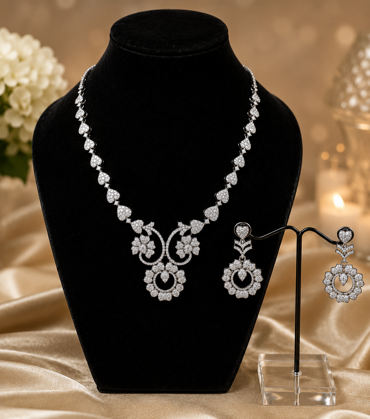 Crystal Bloom Luxury Necklace Set