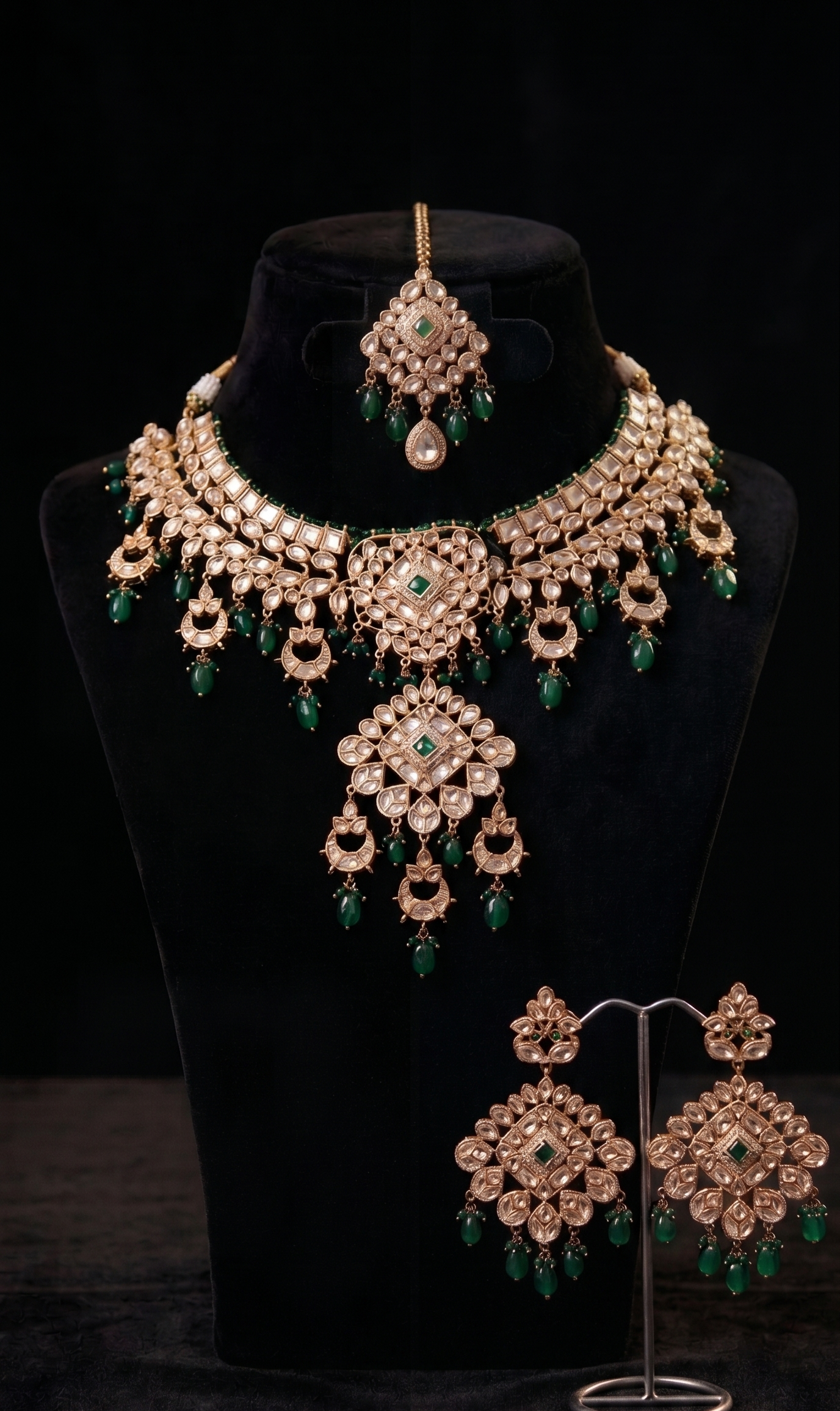 Emerald Polki Bridal Choker Set