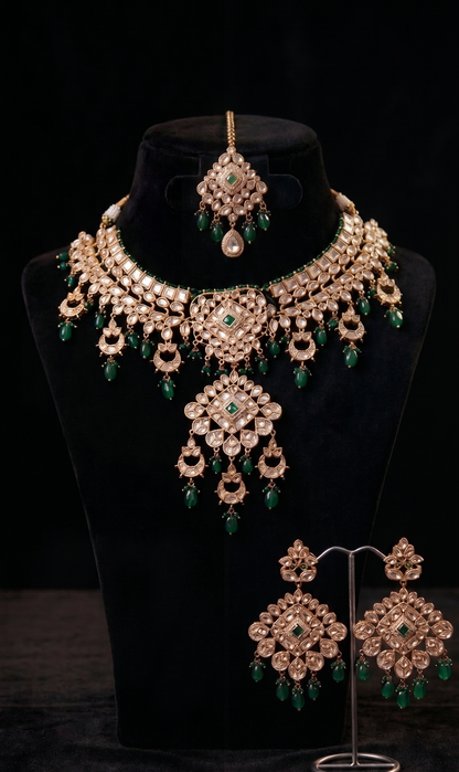 Emerald Polki Bridal Choker Set