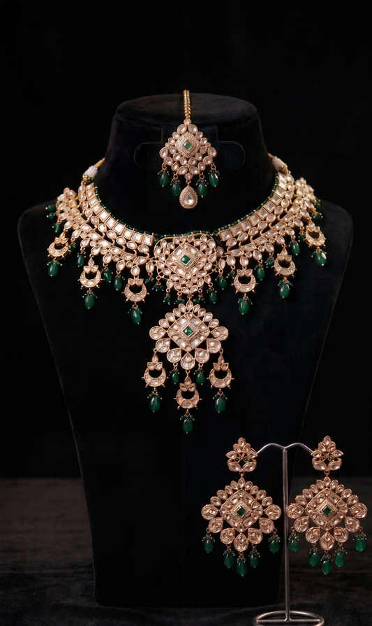 Emerald Polki Bridal Choker Set