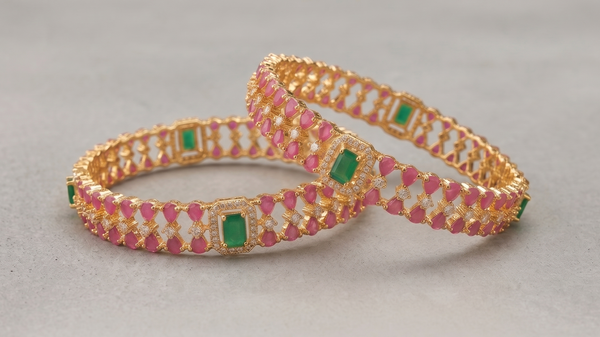 Emerald & Ruby Royale Bangles