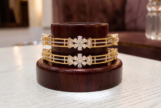 Floral Radiance Diamond Bangles