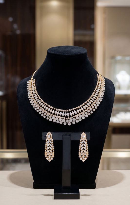 Diamond Look Bridal Necklace Set