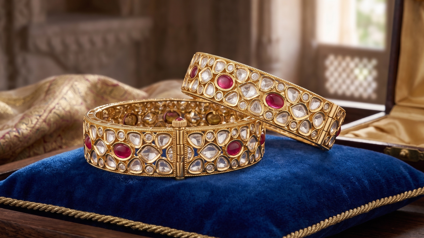 Royal Ruby Kundan Bangles
