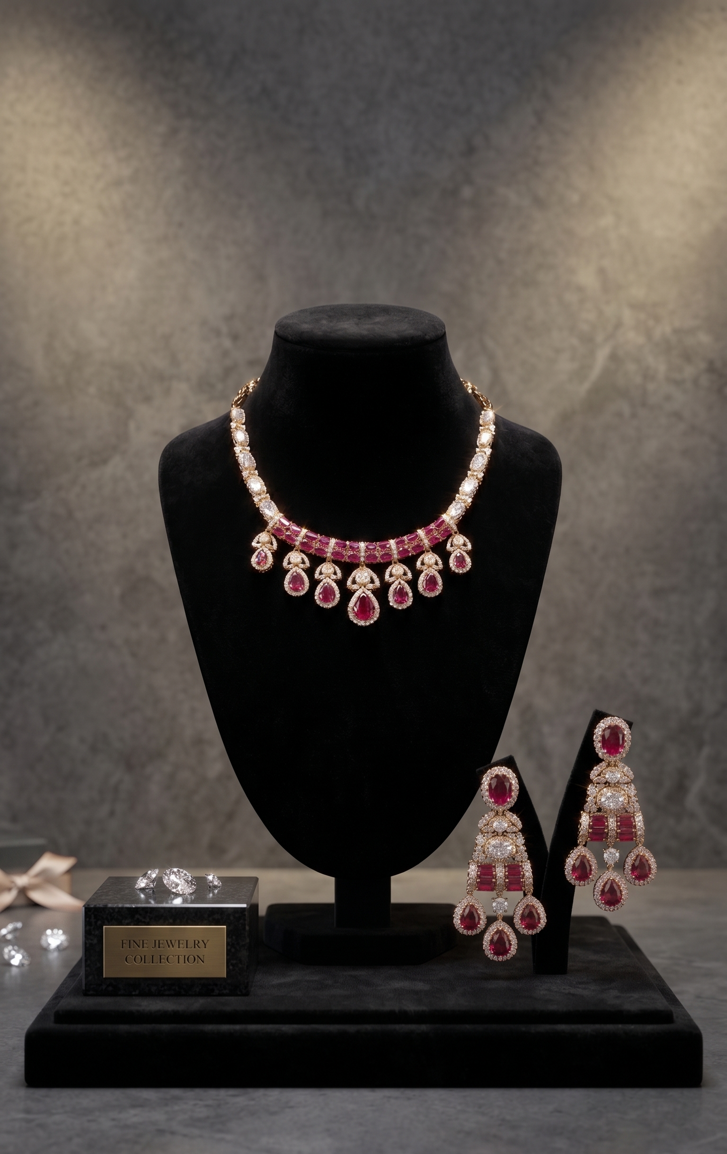 Ruby Royale Diamond Necklace Set