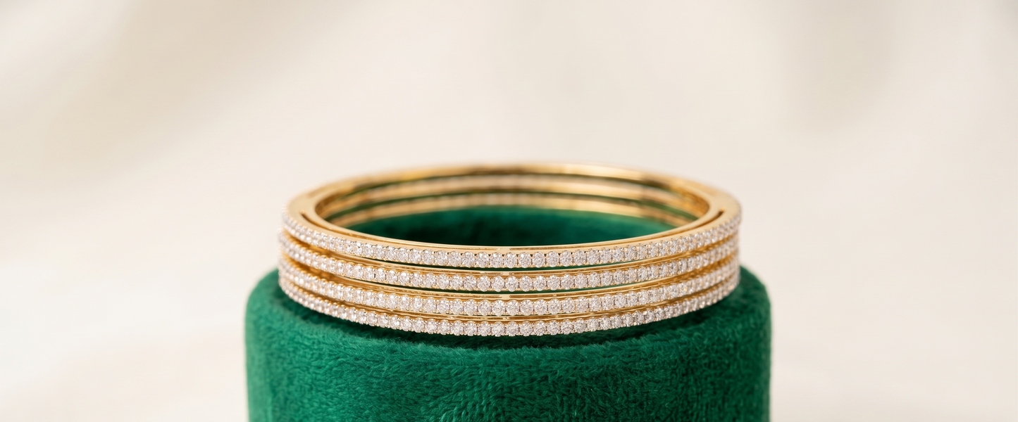 Celeste Diamond Bangle Set