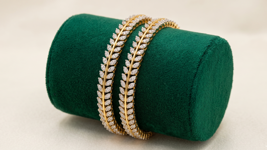 Leaf Sparkle Diamond Bangles