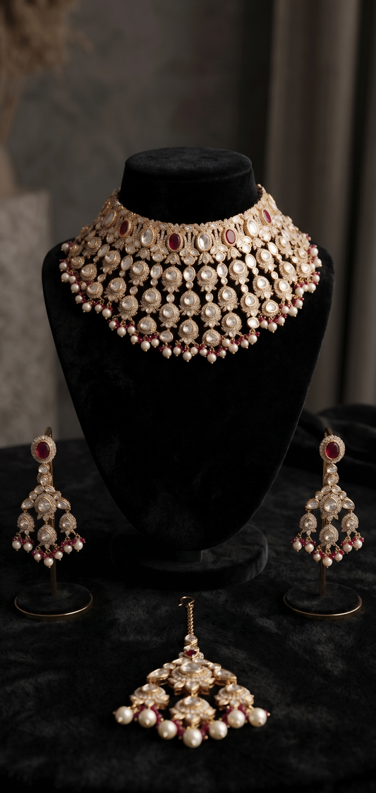 Ruby Polki Bridal Choker Set