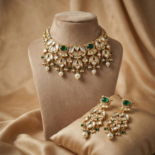 Emerald Kundan Choker Set
