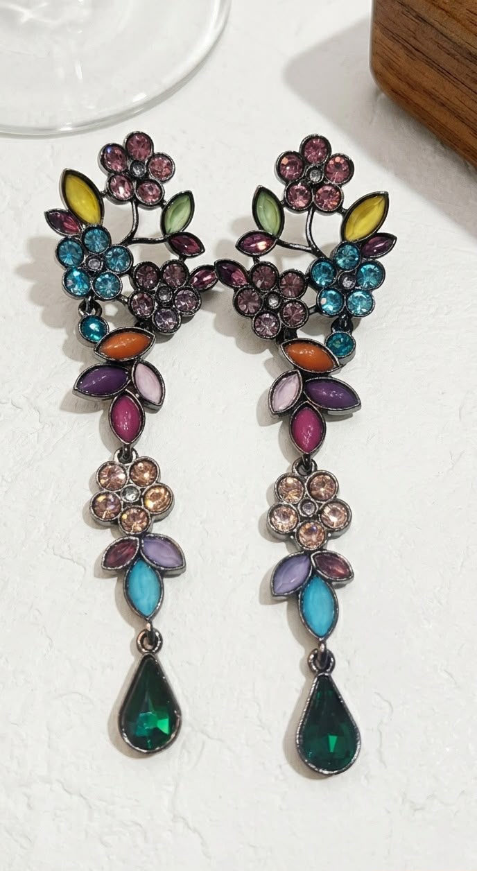 Multicolor Floral Drop Earrings