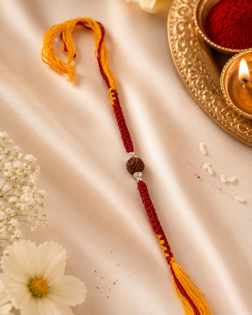 Premium Rudraksha Rakhi for Brother