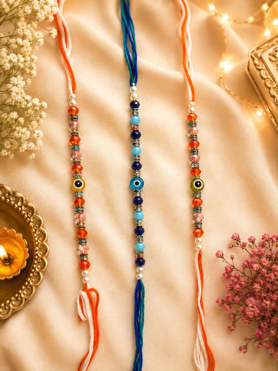 Evil Eye Rakhi Set of 3 for Brothers