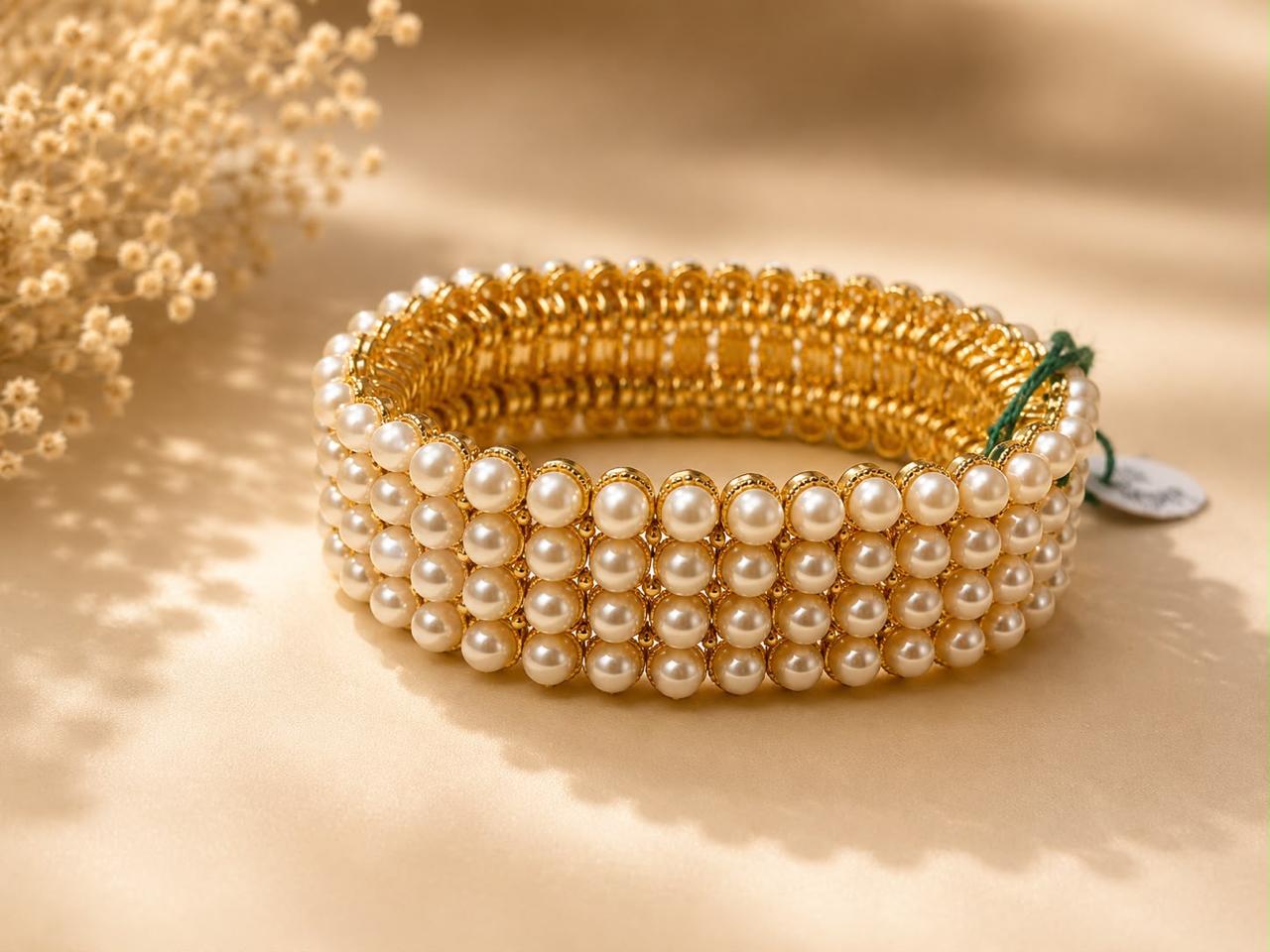 Elegant Multi-Row Pearl Bracelet for Women