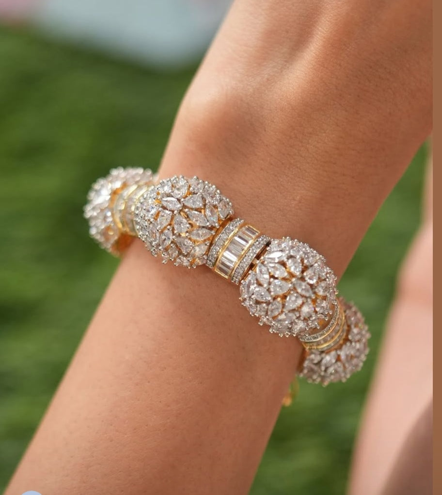 Luxury American Diamond Floral Bracelet