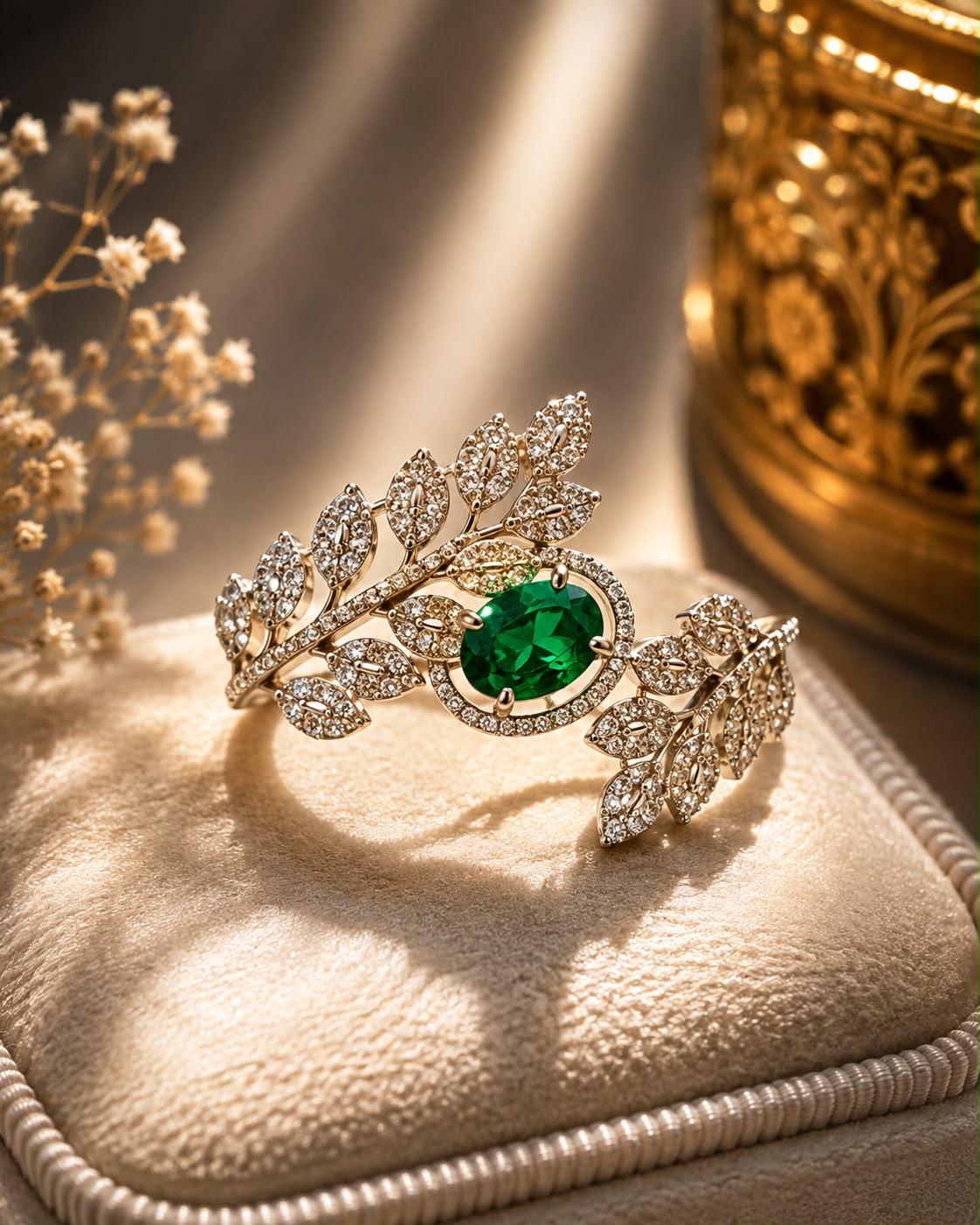 Emerald Green American Diamond Ring for Women