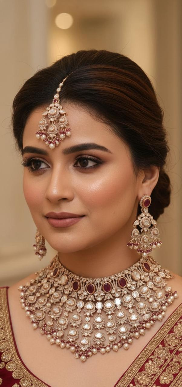 Ruby Polki Bridal Choker Set
